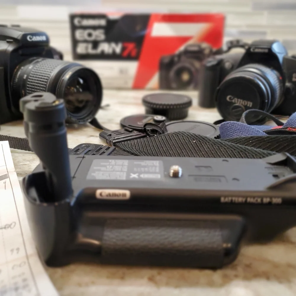 Canon EOS Elan 7 and EOS Rebel G With Lens And Accessories (see notes)
